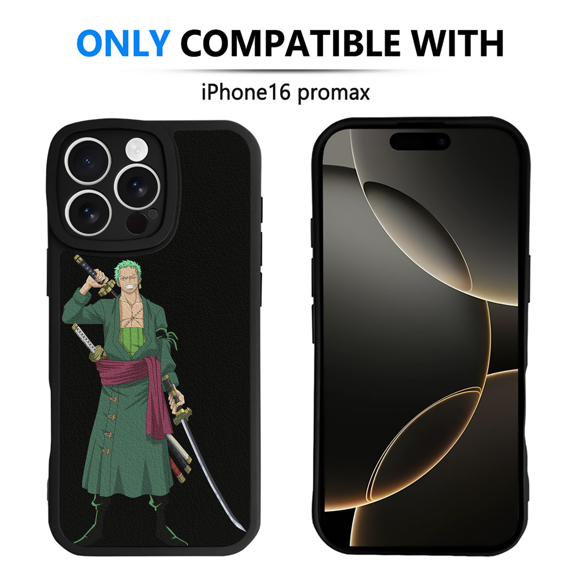 （画像用） ワンピース ロロノア・ゾロ ONE PIECE Roronoa Zoro 【iPhone 16シリーズ対応】シリコンスマホケース（レザー調） 材質：シリコン